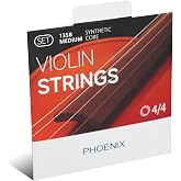 PHOENIX Violin Strings 4/4 Full Set(G-D-A-E) Quality Synthetic Steel Core with Nickel-Plated Ball End Educator&rsquo;s Choice for Student Strings