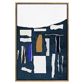 SIGNWIN Framed Canvas Print Wall Art Brown, Blue...