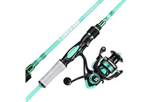 One Bass Spirit Flame Fishing Rod Reel Combo, Spinning & Baitcasting Fishing Pole with Graphite 2Pc Blanks, Stainless Steel G