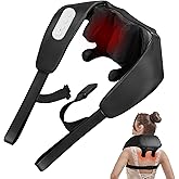 BIBIRE Neck Massager with Heat, Cordless Shiatsu Deep Tissue Shoulder Massager with 6 Kneading Nodes for Back, Neck, Leg, Muscle Relief, Gift for Men Women, Home Office Use