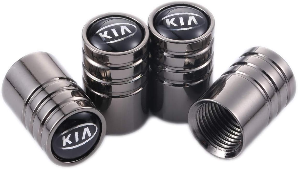 RacePace  Deluxe Black Valve Dust Caps - Set of 4. Sportage Sorento Picanto Optima Rio Stinger Ceed Niro Stonic Venga