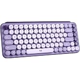 Logitech POP Keys Mechanical Wireless Keyboard - Cosmos | Customizable emoji keys, durable compact design, USB connectivity, 