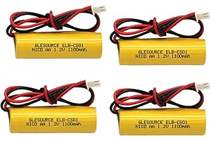 GLESOURCE AA 1100mAh 1.2V Emergency Light Battery Compatile for ELB-CS01, EXR EL 122 C4T,Custom 332,Unitech OSA268(4 Pack)