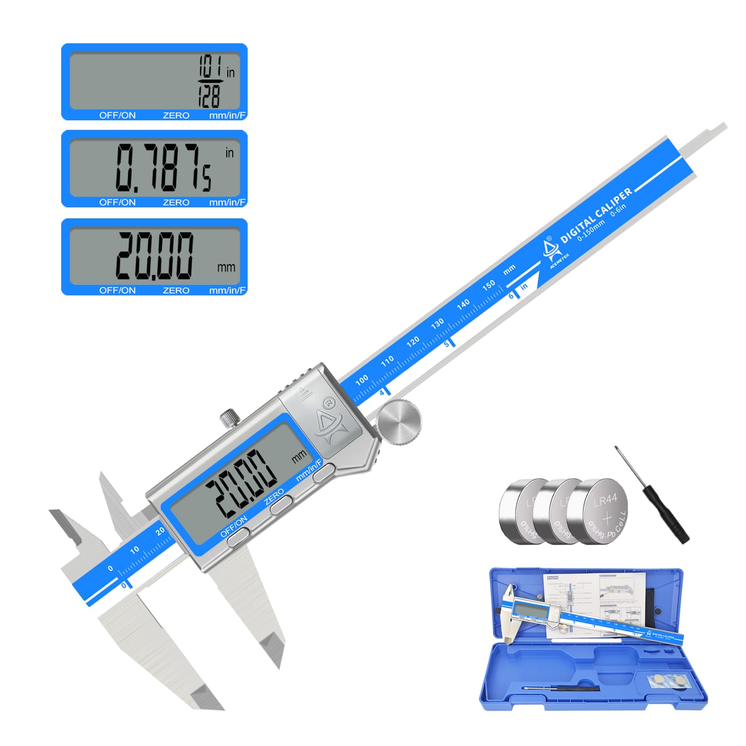 ACEMETER Digital Caliper 6 Inch Measuring Tool