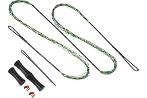PATIKIL Bow String Replacement with Brass Nocks Silicone Finger Tab for Traditional Long Bow Recurve Bow Strings