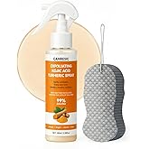 Keratin Care Kojic Acid Turmeric Exfoliating Body Spray with Soft Sponge — Brightening & Smoothing Peeling Solution for Rough, Dull Skin, All Skin Types, 100ml