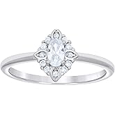 Jewels By Lux Sterling Silver Women's Oval Round Cubic-Zirconia Fashion Bridal Anniversary Engagement Wedding Ring