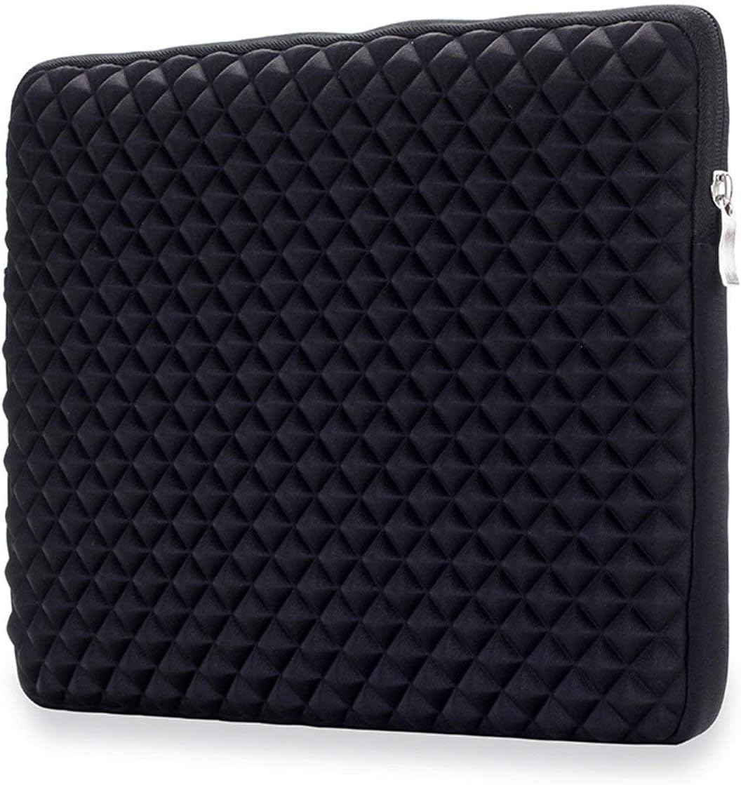 OJOS 15-15.6 Inch Laptop Sleeve Case Bag Zipper Diamond Series for 15 Inch MacBook Pro/Retina,Neoprene Protective Slim Carrying Bag for Up to 15.6" Ultrabook Chromebook Notebook Tablet-Black