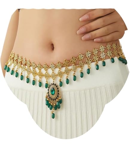 Bollywood Bauchnabel-Schmuck – Glitzerndes Belly Jewel Für Bauchtanz & Ballerina-Kostüme, Handwäsche