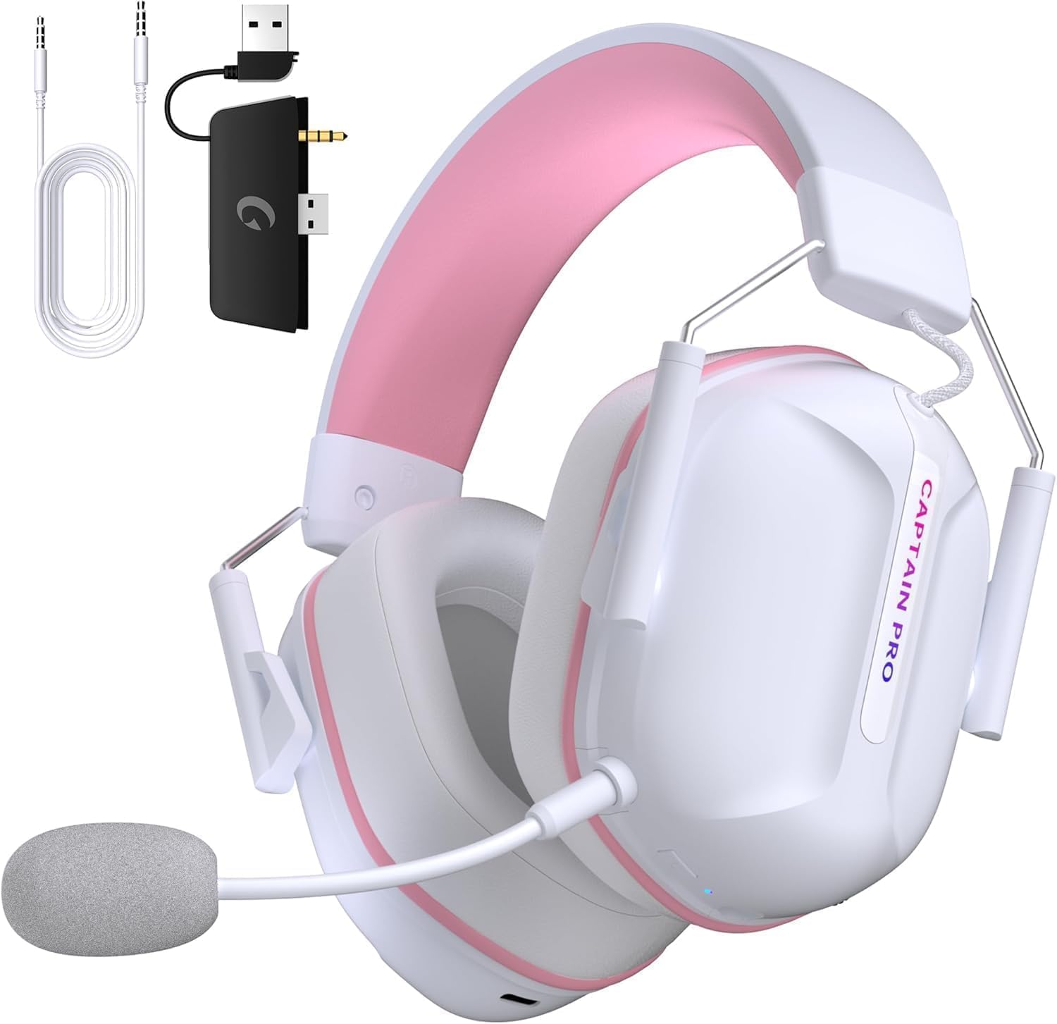 Photo 1 of RYR Wireless Gaming Headset for Xbox Series X|S, Xbox One, PC, PS5/4, Mac, Mobile, Switch, 3D Surround Sound, Bluetooth 5.3, 60H Battery, Gaming Headphones with Detachable Noise Canceling Mic-Pink