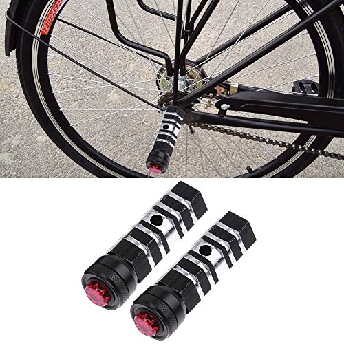 Domybest LED Safety Light MTB Bike Bicycle Pedal Front Rear Axle Foot Pegs Footrest