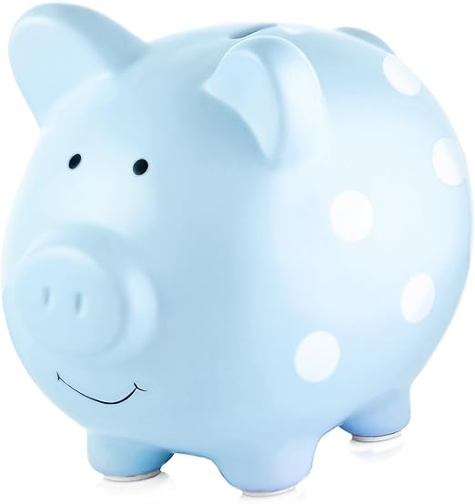 Pearhead Ceramic Piggy Bank, Makes a Perfect Unique Gift, Nursery Décor