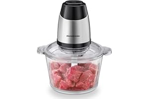 Electric Food Chopper, 8-Cup Food Processor by Homeleader, 2L Glass Bowl Grinder for Meat, Vegetables, Fruits and Nuts, Stain