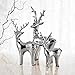 Pure.Lifestyle Reindeers Electroplated Polished Chrome Ceramic Decoration Animals Figurine Milu Deer's Porcelain Sculptures Elks Statues Moose, Silver