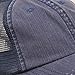 Wholesale Low Profile Unstructured Herringbone Cotton Twill Distressed Mesh Trucker Caps (Navy) - 19777