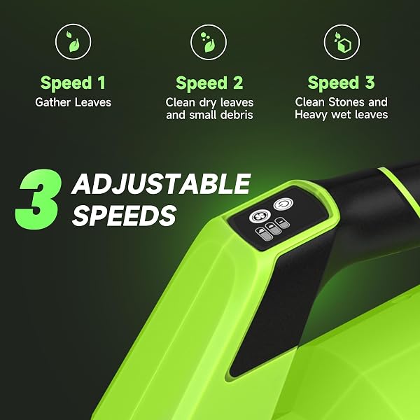 LEAF BLOWER CORDLESS, 650CFM ELECTRIC LEAF BLOWERS WITH 2 X 5.2AH BATTERIES AND CHARGER, 3 SPEED MODES, 1 X ADJUSTABLE SHOULDER STRAP, POWERFUL BLOWERS FOR LAWN CARE, PATIO, DUST, BLOWING LEAVES
