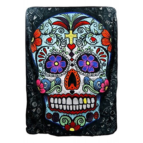 Pick Up A Unique Sugar Skull Blanket For Day Of The Dead