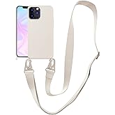VooDirop Compatible with iPhone 15 Pro Case with Lanyard Crossbody iPhone Case with Strap Adjustable Shockproof Drop Protection Silicone Phone Cover for iPhone 15 Pro 6.1’’ Stone
