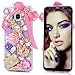 Mavis's Diary S8 Plus Case, Luxury 3D Handmade Bling Sparkle Full Crystal Pearl Colorful Diamonds Fashion Flowers Crown Key Bag Design Full Edge Protection Clear Hard PC Case Made for Galaxy S8 Plus