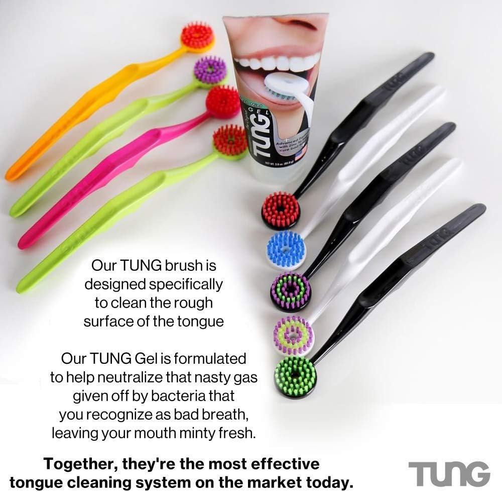 The Original TUNG Brush - 2 Pack - Tongue Cleaner (Colors Vary) : Tongue Cleaners : Health & Personal Care