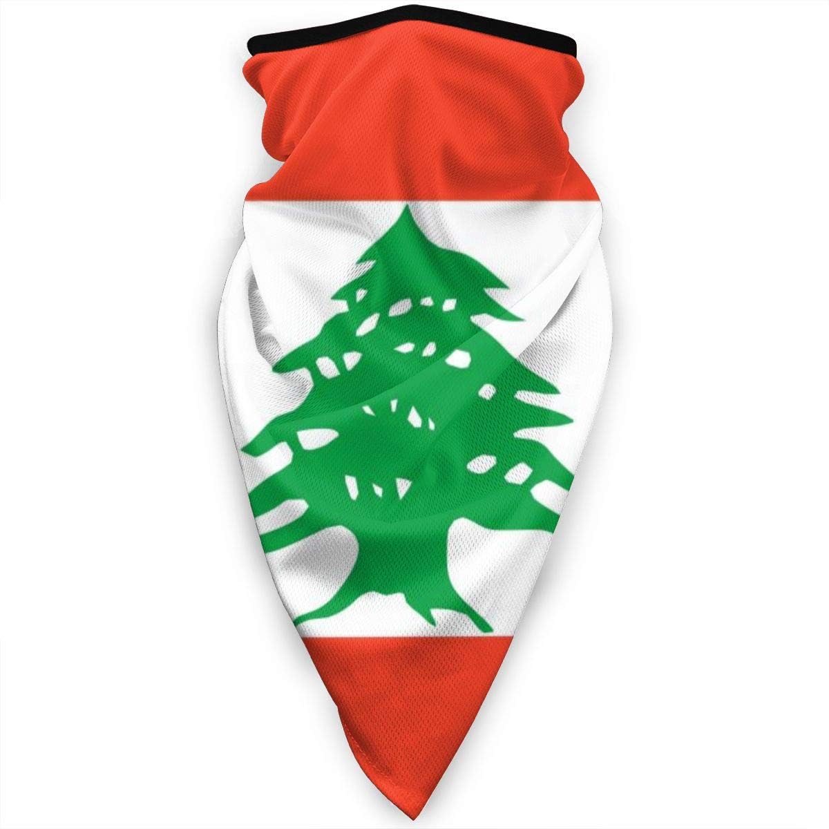Lebanon Flag Fishing Sun Face Mask Headwear Headband Neck Gaiter Cap Bandana Balaclava Headwrap Magic Scarf Tube Mask for Hiking Cycling Motorcycle Hunting Ski Festivals UV Dustproof Black