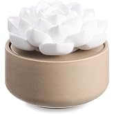 Honeydak 1 Pcs Ceramic Essential Oil Diffuser, Non Electric,Succulent | Decorative Floral Home Fragrance Decor, No Noise, Home &amp; Office Tabletop Decor for Desk, Bathroom, Bedroom, Birthday, Wedding