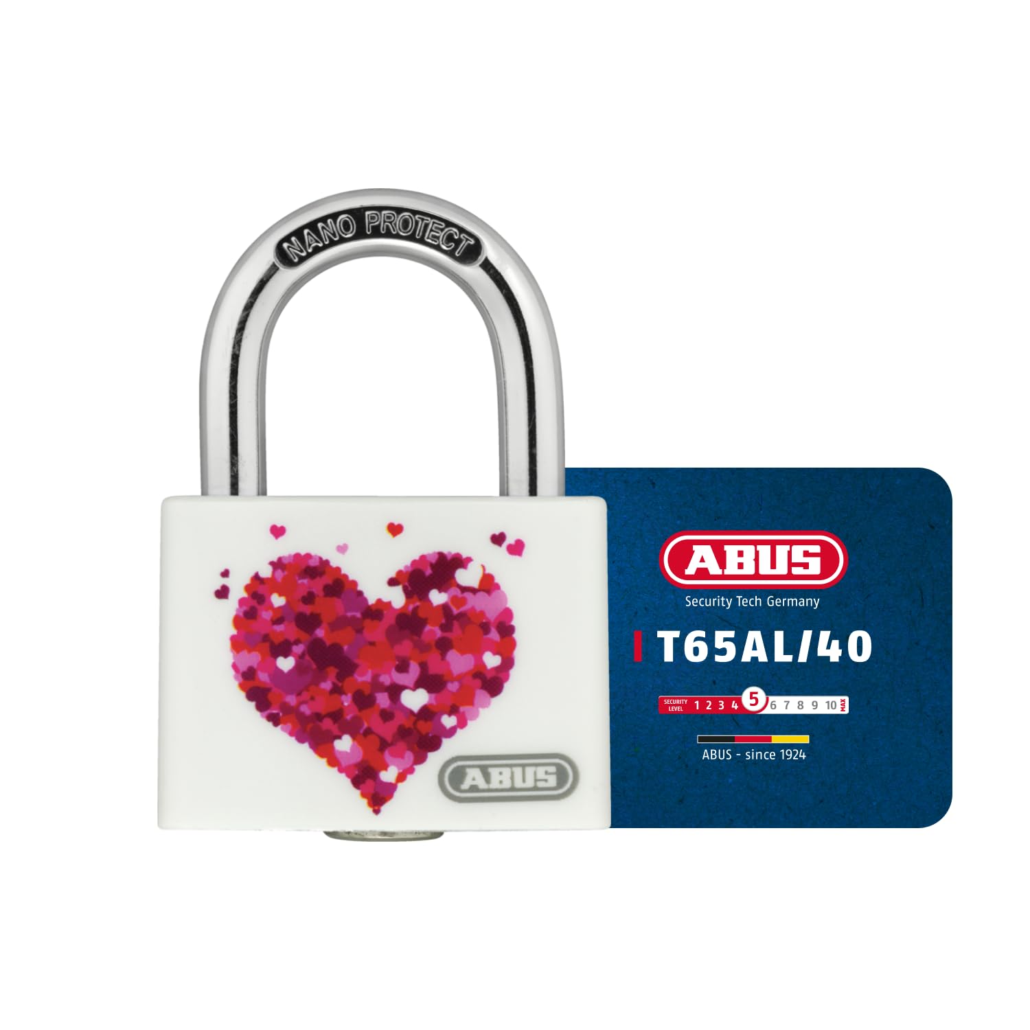 ABUS T65AL/40 My Love Heart/Beach Aluminium Padlock
