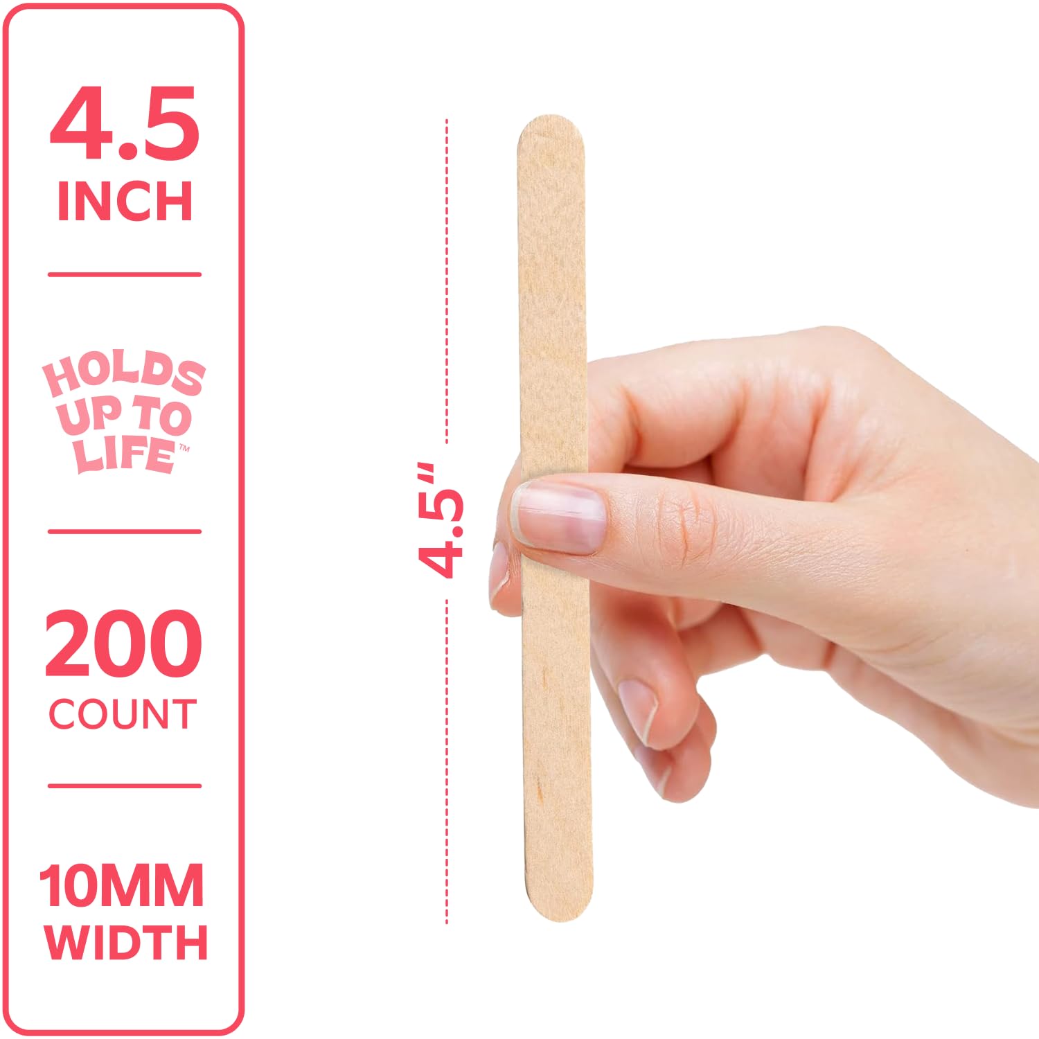 GUSTO [200 Count] 4.5 Inch Wooden Multi-Purpose Popsicle Sticks for Crafts, Ice, Ice Cream, Waxing, and Tongue Depressor Wood Sticks (Formerly Comfy Package)