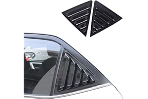 BOYOUS 2pcs ABS Racing Style Rear Side Window Louvers Air Vent Scoop Shades Cover Blinds Exterior Decoration Accessories For Toyota Corolla 2014-2019, Not Fit 2019 Corolla Hatchback(Bright Black)