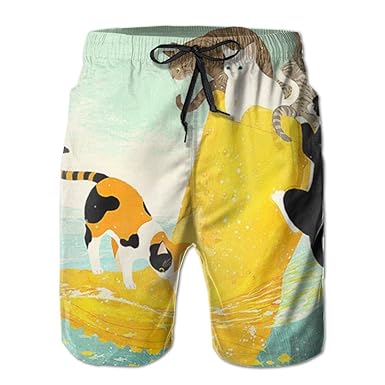 Amazon ブーツのニャンコ メンズ サーフパンツ 水陸両用 水着 海パン
