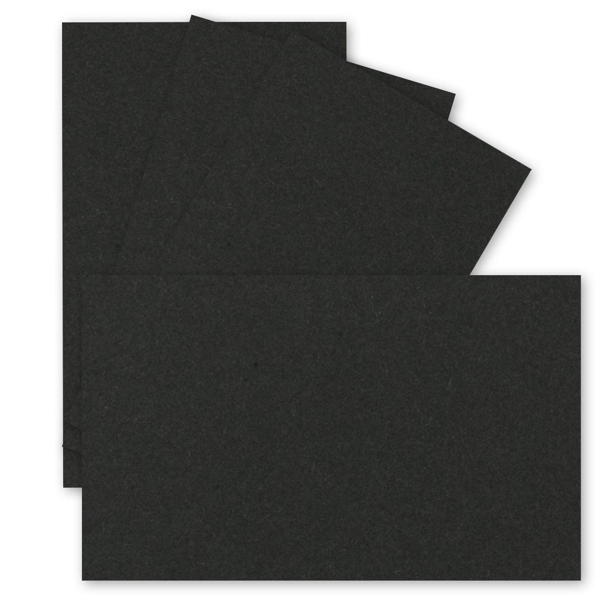50x single cards Din A7-10.5x7.3 cm - 240 g m² - Black kraft paper - Mini cards ideal for self-design, name cards & business cards
