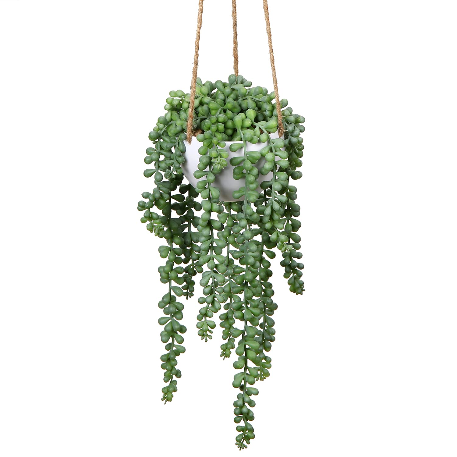 Briful 14" Hanging Artificial Plants Faux Succulent Plants Hanging Fake Plants in Pot, Artificial String of Pearls Plants Indoor for Home Kitchen Bedroom Wall Decoration โ image 1