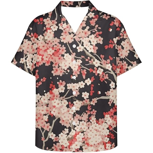 Amazon.com: ENLACHIC Mens Japanese Shirts Cherry Blossom