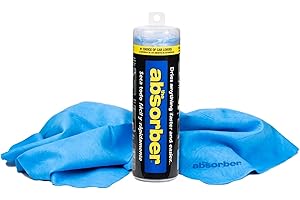 CleanTools The Absorber Synthetic Premium Drying Chamois Cloth for Car: Super Absorbent, Scratch-Free and Washable | 27-Inch 
