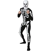 Plus Size Karate Kid Skeleton Suit Costume - Hooded Stretch Knit Jumpsuit with Printed Bones Officially Licensed