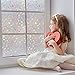 3D Frosted Decorative Window Film No Glue, Window Decal Glass Film/Privacy Protection/Heat Control/Anti UV, Stained Glass Static Cling for Kitchen/Bedroom/Livingroom, 35.5x78.7 inch Polygon