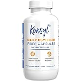 Konsyl Psyllium Fiber Capsules - All-Natural Psyllium Husk Powder - Supports Digestive Health and Weight Management Goals+ 500 Count (Pack of 1)