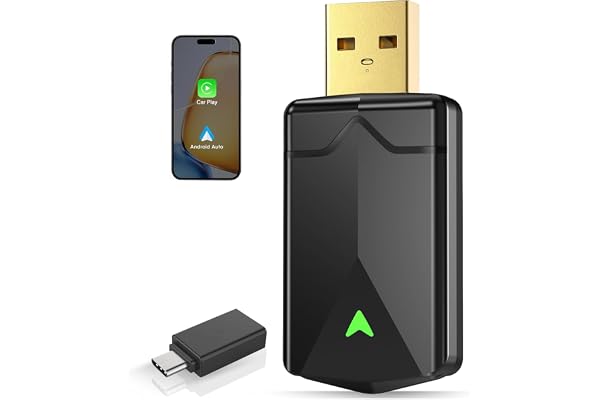 ZOUHOE Wireless CarPlay Adapter, a dual-system dongle supporting both Apple CarPlay and Android Auto