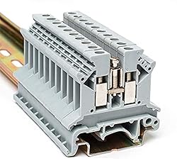 Erayco UK2.5B-GR DIN Rail Terminal Block, Screw