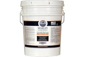 MARLIN COATINGS 100% Silicone Roof Sealant - Self Leveling - Complete Waterproofing - Easy One Coat Application - Designed for Your RV, Camper, Trailer, Commercial Building… (5 Gallon, Gray)