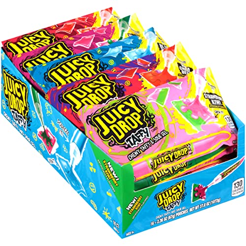 Bazooka Juicy Drop Taffy Variety Pack, Assorted Flavors Sweet Chewy