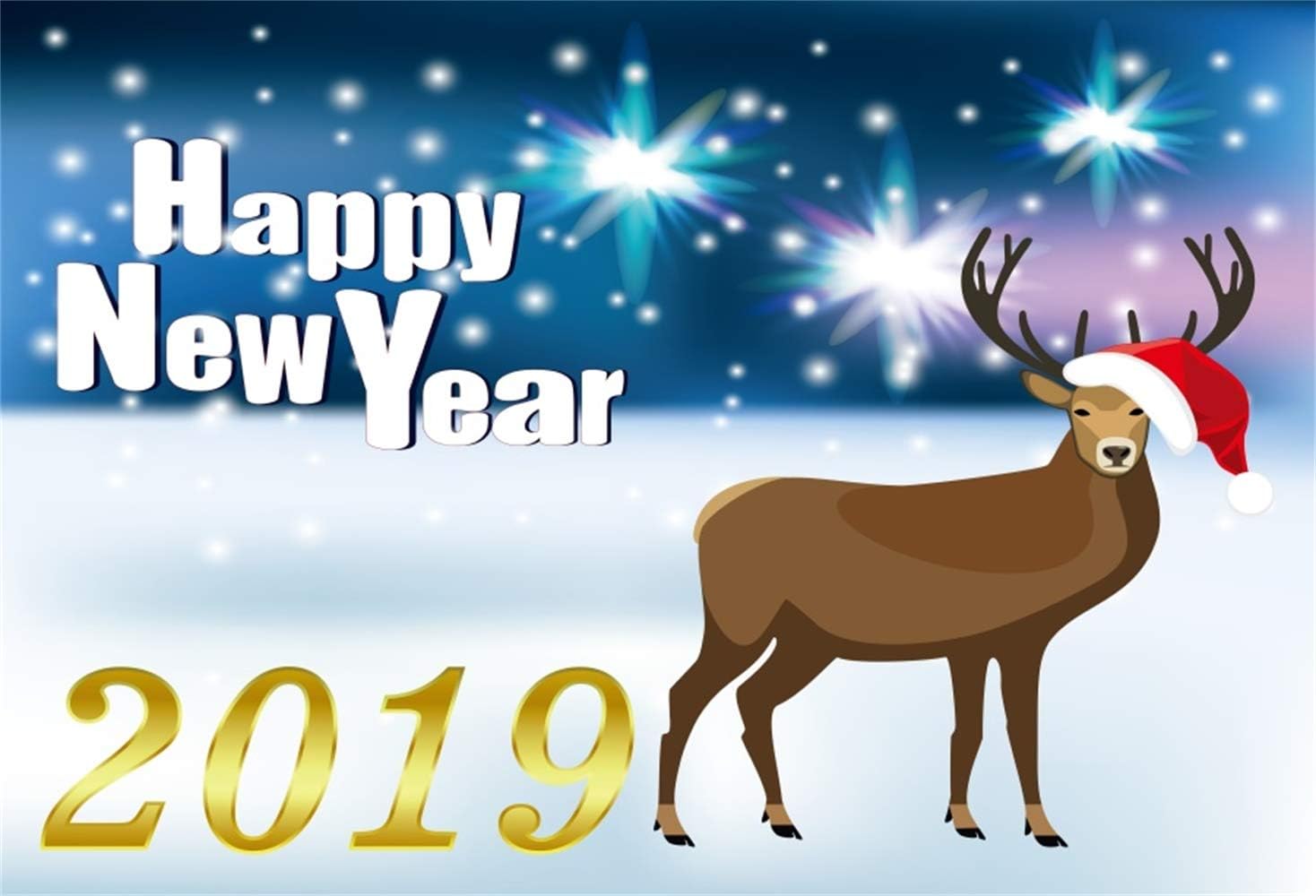 Amazon Com Laeacco Happy New Year 2019 Backdrop Vinyl 7x5ft