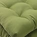 Pillow Perfect Forsyth Solid Indoor/Outdoor Wicker Patio Seat Cushions, Plush Fiber Fill, Weather and Fade Resistant, 2 Count, Green, Round Corner 19