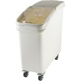 Winco 21 Gallon Clear Ingredient Bin | Includes scoop, Smooth mobility, NSF listed, Great for Mobile Storage, Carts, Equipment Movement and Foodservice