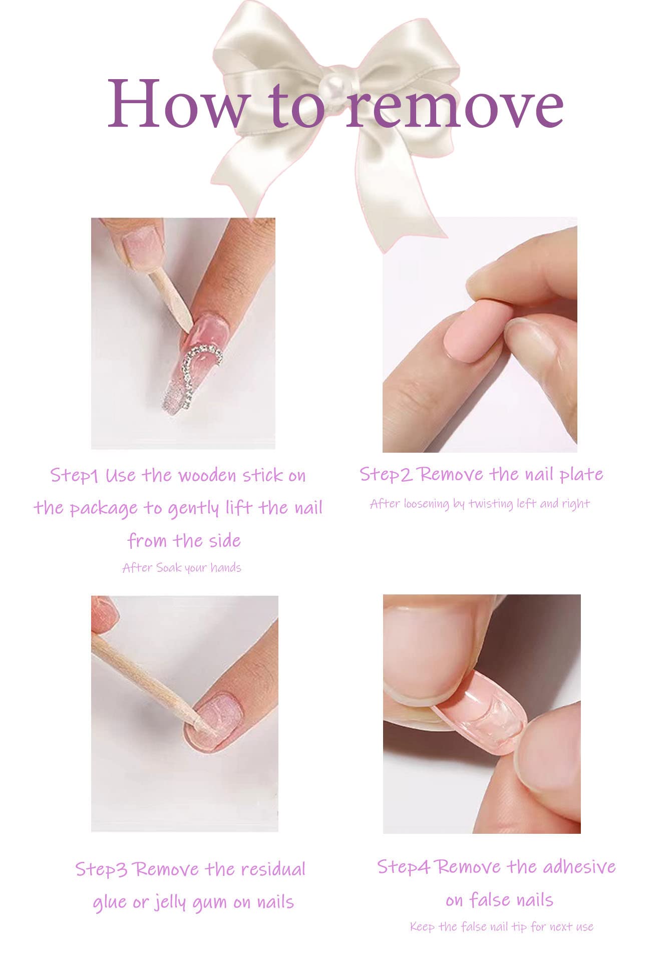 SWEKKE Press on Nails French Tip Fake Nails Starfish False Nails with Designs Pink Full Cover Cute Acrylic Nails Glossy Glue on Nails Summer Handmade Nails Artificial Nails for Women Girls 24Pcs - Image 7