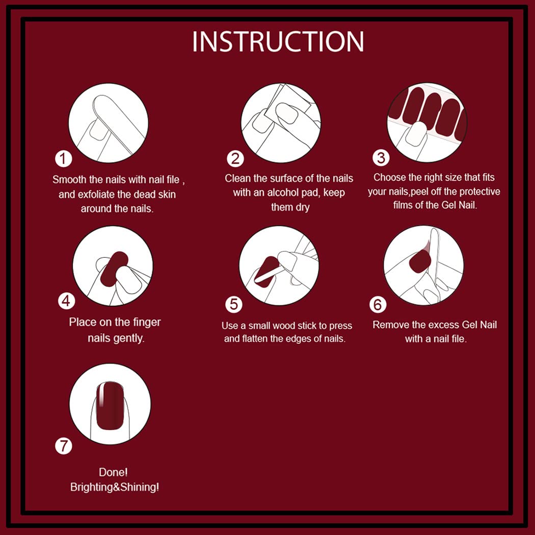 WOKOTO 20 Sheets Full Nail Wraps Nail Polish Stickers Strips Set with 1Pc Nail File Gradient Adhesive Nail Decals Design Manicure Tips Color Strips - Image 4