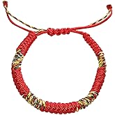 Blessed Tibetan Bracelet: Authentic Adjustable Red String Bracelet for Protection, Kabbalah Luck Friendship, Perfect Couples and Best Friend Bracelet, Bracelets for Mens Womens Amulet Gifts