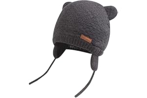 BAVST Baby Beanie Hat for Winter with Earfalp Cute Bear Kids Toddler Girls Boys Warm Knit Cap 0-2Years