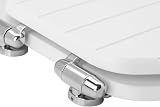 Harbour Housewares Soft Close Toilet Seat White Oval with Chrome Hinges view 4