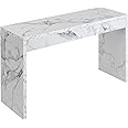 Convenience Concepts Northfield Hall Console Desk Table, White Faux Marble